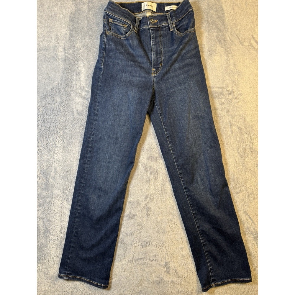 FRAME Le Sleek Straight Jeans Womens 25 Blue Denim LSLS630 Actual 24x26.5